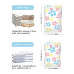 11 PCS Space Saving Sunflowers Pattern Vacuum Storage Bag, Thinken Quilts Clothing Vacuum Seal Storage Bag with a Hand Pump, Including: 3 PCS 80*100 cm，2 PCS 60*80 cm, 3 PCS 50*70 cm, 2 PCS 40*60 cm, 11 PCS Storage Bag