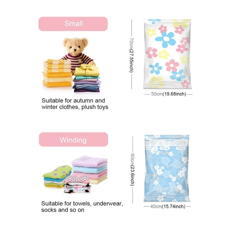 11 PCS Space Saving Sunflowers Pattern Vacuum Storage Bag, Thinken Quilts Clothing Vacuum Seal Storage Bag with a Hand Pump, Including: 3 PCS 80*100 cm，2 PCS 60*80 cm, 3 PCS 50*70 cm, 2 PCS 40*60 cm, 11 PCS Storage Bag