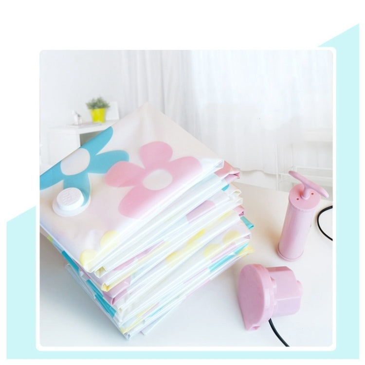 11 PCS Space Saving Sunflowers Pattern Vacuum Storage Bag, Thinken Quilts Clothing Vacuum Seal Storage Bag with a Hand Pump, Including: 3 PCS 80*100 cm，2 PCS 60*80 cm, 3 PCS 50*70 cm, 2 PCS 40*60 cm, 11 PCS Storage Bag