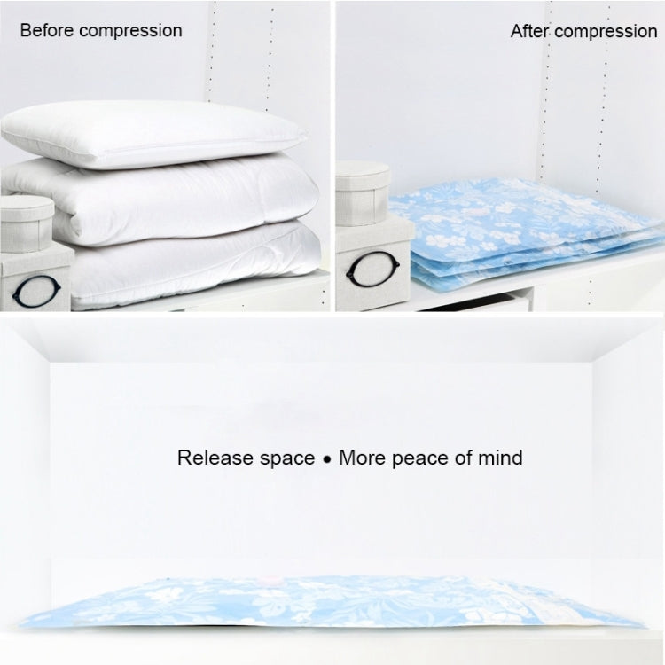 Space Saving Orchids Pattern Vacuum Storage Bag, Thinken Quilts Clothing Vacuum Seal Storage Bag, Size: 80*100 cm, Size: 80*100 cm