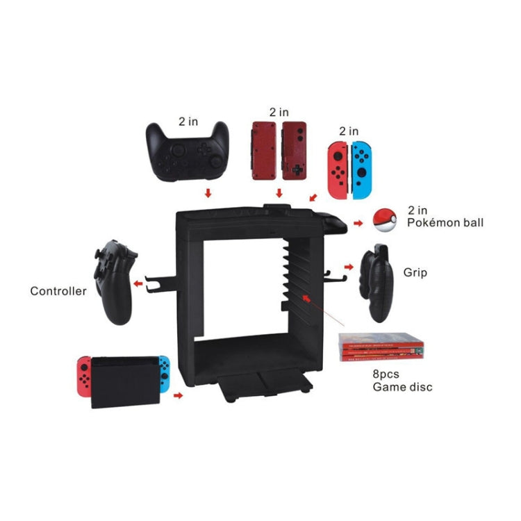 KJH Multi-function Bracket Handle Charging Base Receiving Frame for Nintendo Switch, KJH-SWITCH-27