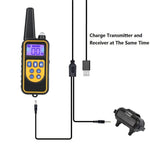 880-2 Wiederaufladbares Hundetrainingshalsband mit Fernbedienung (Reichweite 800 Yards), Antibellgerät, 880-2 Schwarz, 880-2 Schwarz+Orange