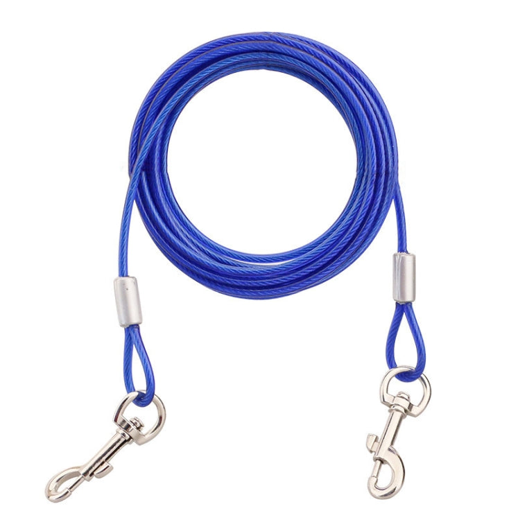 Double-end Steel Wire Rope Pet Dogs 2 in 1 Traction Rope Pet Walking Leads With Handle, Length: 5m,Random Color Delivery, Length: 5m