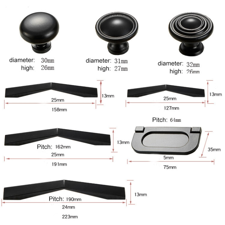 1052-64 Simple Cabinet Door Handle Drawer Wardrobe Zinc Alloy Handle, 1052-64