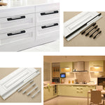 2049-128 Drawer Cabinet Door Aluminum Alloy Handle Straight Door Handle, 2049-128 (Black), 2049-128 (White)