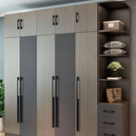 2049-128 Drawer Cabinet Door Aluminum Alloy Handle Straight Door Handle, 2049-128 (Black), 2049-128 (White)