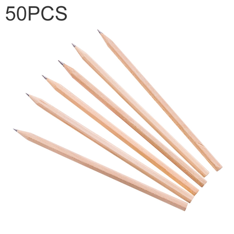 50 PCS Crude Wood Environmental Protection HB Pencils Painting Pencils for Kids School Office Supplies, HB Pencils