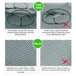 6 Holes Automatic Foldable Fishing Net Nylon Shrimp Crab Minnow Trap Fish Cast Net Fishing Tackle, 6 Holes
