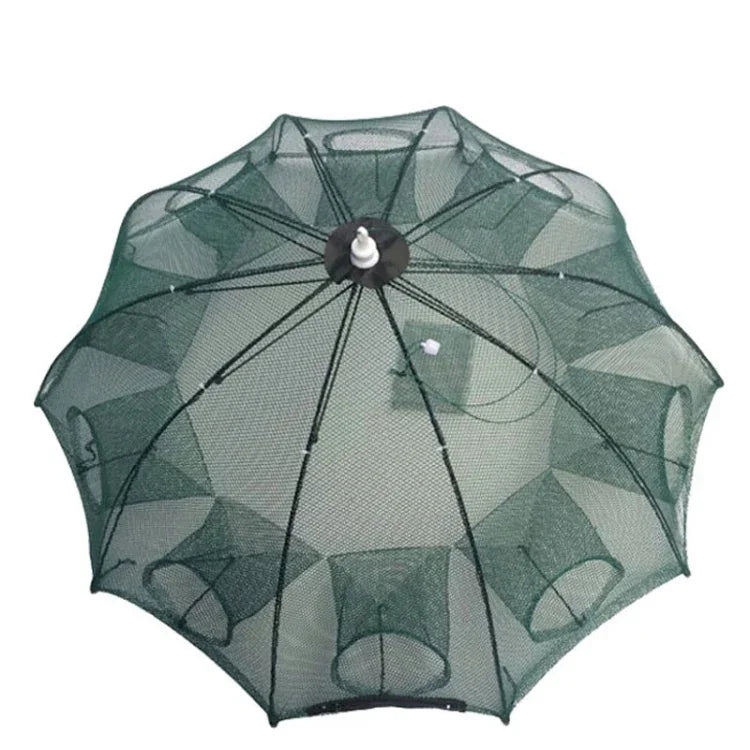 10 Holes Automatic Foldable Fishing Net Nylon Shrimp Crab Minnow Trap Fish Cast Net Fishing Tackle, 10 Holes