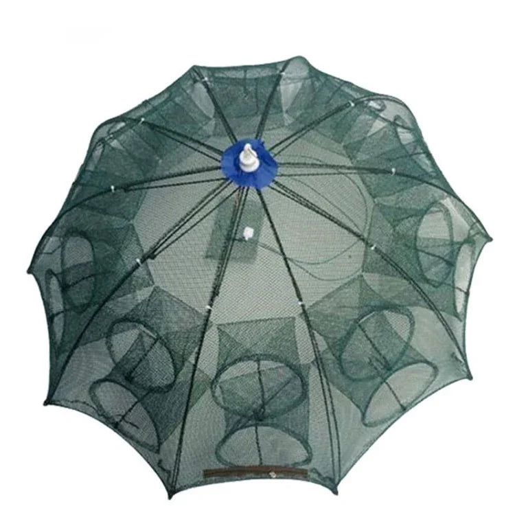 20 Holes Automatic Foldable Fishing Net Nylon Shrimp Crab Minnow Trap Fish Cast Net Fishing Tackle, 20 Holes
