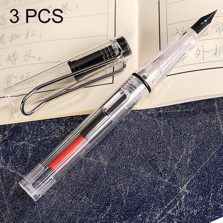 3 PCS School Office Extra Fine Titanium Alloy Nib Transparent Piston Fountain Pen(Black), Random Delivery(0.5mm/0.38mm Nib), HC3328B, HC3328E, HC3328F, HC3328G, HC3328L, HC3328LG, HC3328P, HC3328R, HC3328TE, HC3328TG, HC3328TH, HC3328TL, HC3328TT      ...