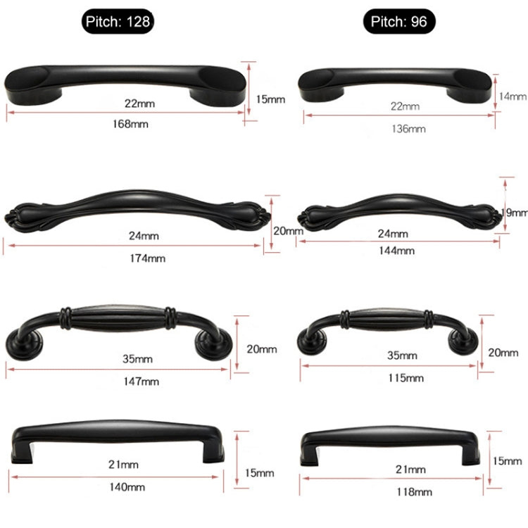 6225A-64 Simple Cabinet Door Handle Drawer Wardrobe Zinc Alloy Handle, 6225A-64