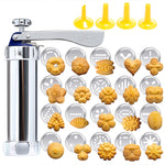 Multifunctional  Household Cookie Biscuit Machine Tool Mold Decorating Mounted DIY Baking with 20 Moulds & 4 Nozzles, Multi-function silver, Multi-function Green