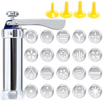 Multifunctional  Household Cookie Biscuit Machine Tool Mold Decorating Mounted DIY Baking with 20 Moulds & 4 Nozzles, Multi-function silver, Multi-function Green