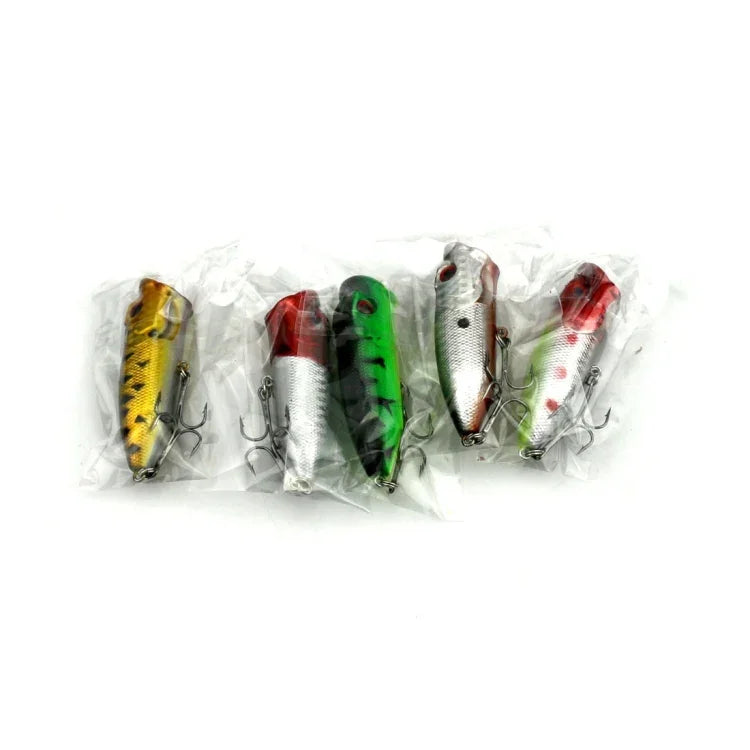 HENGJIA Artificial Popper Fishing Lures Environmentally Friendly Fishing Bait with Hooks, Length: 6.5 cm, Random Color Delivery, Length: 6.5cm