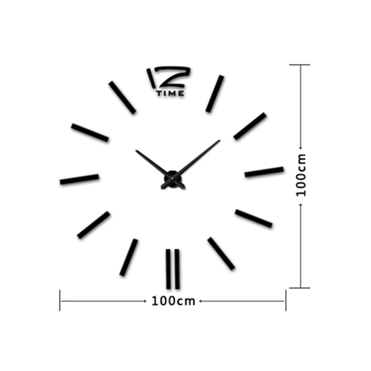 39 inch Bedroom Home Office Decoration Modern Frameless Large DIY 3D Mirror Wall Sticker Mute Clock, MH101  (Black), M001 (Gold), M001 (Silver)