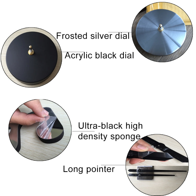 39 inch Bedroom Home Office Decoration Modern Frameless Large DIY 3D Mirror Wall Sticker Mute Clock, MH101  (Black), M001 (Gold), M001 (Silver)