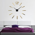 39 inch Bedroom Home Office Decoration Modern Frameless Large DIY 3D Mirror Wall Sticker Mute Clock, MH101  (Black), M001 (Gold), M001 (Silver)
