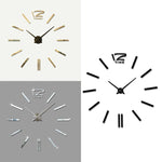 39 inch Bedroom Home Office Decoration Modern Frameless Large DIY 3D Mirror Wall Sticker Mute Clock, MH101  (Black), M001 (Gold), M001 (Silver)