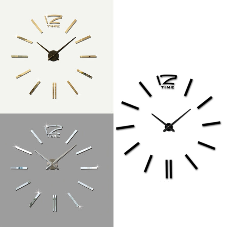 39 inch Bedroom Home Office Decoration Modern Frameless Large DIY 3D Mirror Wall Sticker Mute Clock, MH101  (Black), M001 (Gold), M001 (Silver)