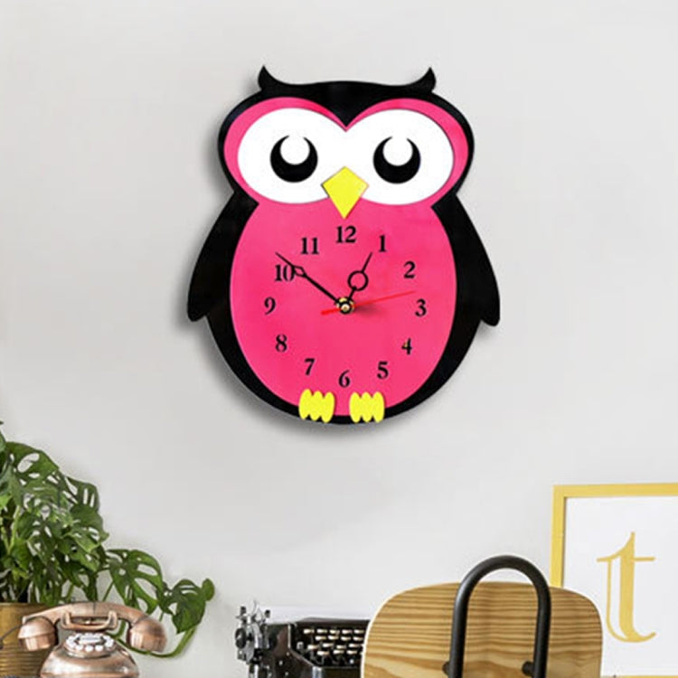 11*10 inch Children Bedroom Room Decor Battery Operated Shaped Mute Non Ticking Round Wall Quartz Clock, Owl, Balloon