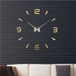 Bedroom Home Decoration Watch Frameless 3D Mirror Large DIY Wall Sticker Mute Clock, Size: 100*100cm, 3M013S (Black), 3M013S (Gold), 3M013S (Silver)