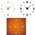 Bedroom Home Decoration Watch Frameless 3D Mirror Large DIY Wall Sticker Mute Clock, Size: 100*100cm, 3M013S (Black), 3M013S (Gold), 3M013S (Silver)
