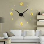 Bedroom Home Decoration Mirrored Number Frameless Large 3D DIY Wall Sticker Mute Clock, Size: 100*100cm, 3M005 (Silver), 3M005 (Black), 3M005 (Gold)