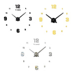 Bedroom Home Decoration Mirrored Number Frameless Large 3D DIY Wall Sticker Mute Clock, Size: 100*100cm, 3M005 (Silver), 3M005 (Black), 3M005 (Gold)