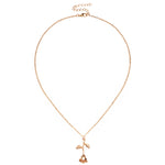 Valentines Day Gift Rose Flower Pendant Jewelry Chain Necklace, Chain Length: 45cm