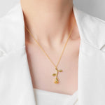 Valentines Day Gift Rose Flower Pendant Jewelry Chain Necklace, Chain Length: 45cm