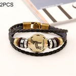 2 PCS Couple Lovers Jewelry Leather Braided Constellation Detail Hand Chain Bracelet, Size: 21*1.2cm, HC3505A, HC3505B, HC3505C, HC3505D, HC3505E, HC3505F, HC3505G, HC3505H, HC3505J, HC3505K, HC3505L, HC3505M