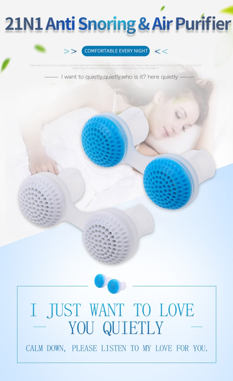 2 PCS 2 in 1 ABS Silicone Anti Snoring Air Purifier