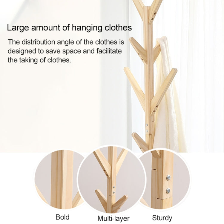 Creative Tree-shaped Solid Wood Floor Hatstand Clothes Hanging Rack,Size: 175x45x45cm, 175x45x45cm (Coffee), 175x45x45cm (Dark Coffee), 175x45x45cm (Light Brown), 175x45x45cm (White), 175x45x45cm (Wood)