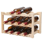 Solid Wood Folding 12-bottle Wine Display Rack Multi-layer Wine Rack, Size: 46x24x28cm, Multi-layer Wine Rack