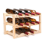 Solid Wood Folding 12-bottle Wine Display Rack Multi-layer Wine Rack, Size: 46x24x28cm, Multi-layer Wine Rack