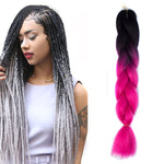 Fashion Color Gradient Individual Braid Wigs Chemical Fiber Big Braids, Length: 60cm(18Navy Blue+Sky Blue), 01, 02, 03, 06, 08, 15, 16, 17, 18, 26, 27, 28, 29, 54, 59