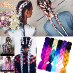 Fashion Color Gradient Individual Braid Wigs Chemical Fiber Big Braids, Length: 60cm(18Navy Blue+Sky Blue), 01, 02, 03, 06, 08, 15, 16, 17, 18, 26, 27, 28, 29, 54, 59