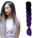 Fashion Color Gradient Individual Braid Wigs Chemical Fiber Big Braids, Length: 60cm(18Navy Blue+Sky Blue), 01, 02, 03, 06, 08, 15, 16, 17, 18, 26, 27, 28, 29, 54, 59