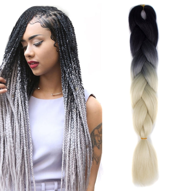 Fashion Color Gradient Individual Braid Wigs Chemical Fiber Big Braids, Length: 60cm(18Navy Blue+Sky Blue), 01, 02, 03, 06, 08, 15, 16, 17, 18, 26, 27, 28, 29, 54, 59