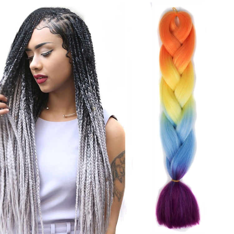 Fashion Color Gradient Individual Braid Wigs Chemical Fiber Big Braids, Length: 60cm(18Navy Blue+Sky Blue), 01, 02, 03, 06, 08, 15, 16, 17, 18, 26, 27, 28, 29, 54, 59