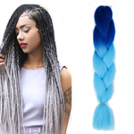 Fashion Color Gradient Individual Braid Wigs Chemical Fiber Big Braids, Length: 60cm(18Navy Blue+Sky Blue), 01, 02, 03, 06, 08, 15, 16, 17, 18, 26, 27, 28, 29, 54, 59