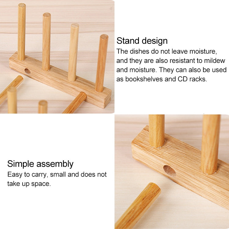Solid Wood Dish Drip Rack Plate Holder, Size: 30x12x10cm, 6 Grid