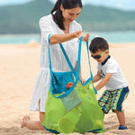 Portable Mesh Children Beach Dredging Tools Toy Quick Storage Bag Handbag, L Size