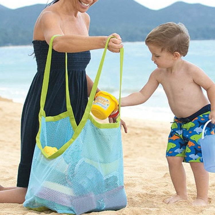 Portable Mesh Children Beach Dredging Tools Toy Quick Storage Bag Handbag, L Size