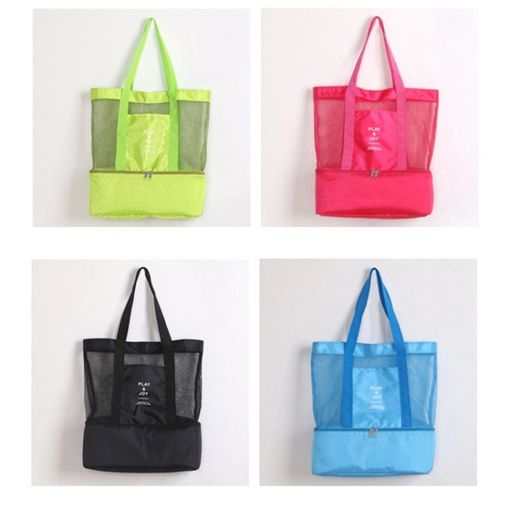 Portable Double Layer Mesh Sport Duffel Beach Picnic Shoulder Storage Bag Handbag, Double Layer Handbag(Blue), Double Layer Handbag(Green)