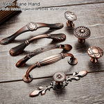 6029-96 Solid Wood Furniture Cabinet Handle Red Bronze Handles, 6029-96