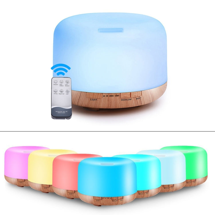 T500 Remote Control Clear White Air Humidifier Automatic Alcohol Sprayer Essential Oil Diffuser Ultrasonic Mist Maker Ultrasonic Aroma Diffuser Atomizer Color LED, Capacity: 500ml, DC 24V, US Plug, Clear White (500ml), Wood Pattern (500ml)