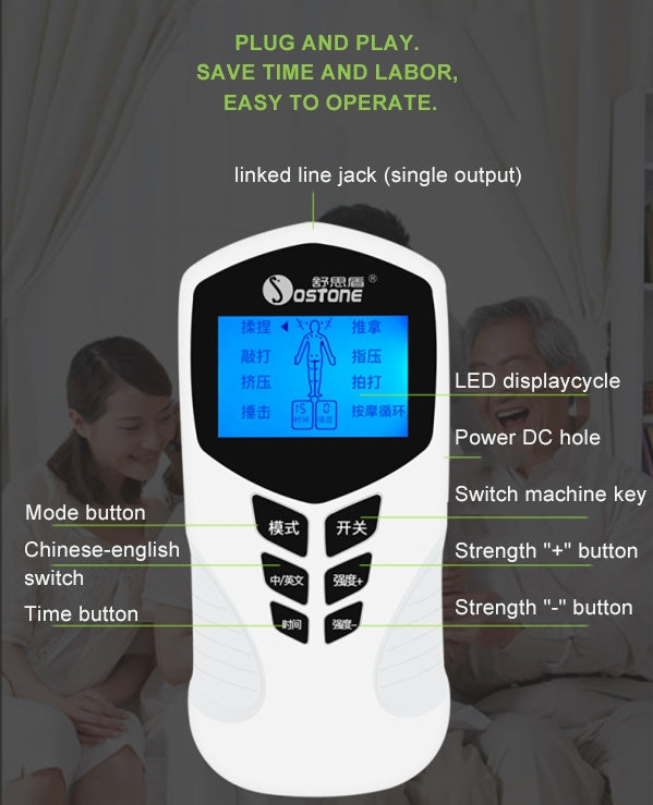 JCS-1015 LED Display Home Multi-function Voice Electronic Massage Instrument Timing Meridian Physiotherapy Instrument