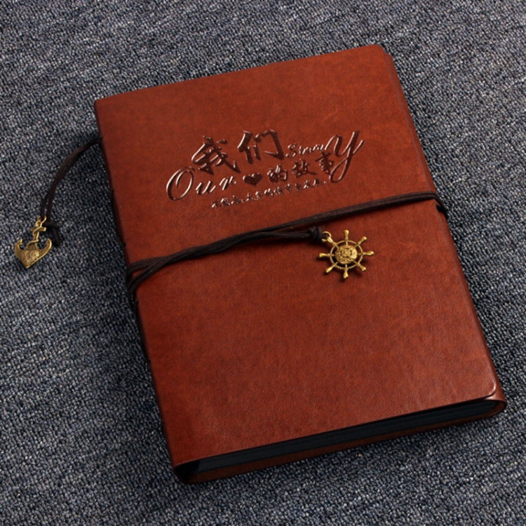 DIY Creativity Loose-leaf Type Retro Imitation Leather Lashing Children Growth Memorial Photo Album, Lashing